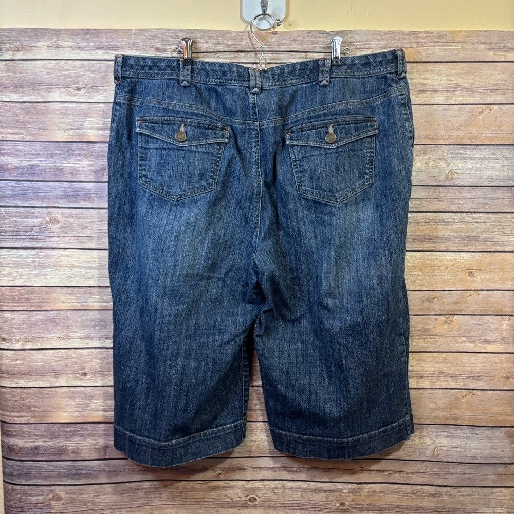 LANDS END DENIM CROPPED WIDE LEG MEDIUM WASH SIZE 20W JEANS - Picture 6 of 8